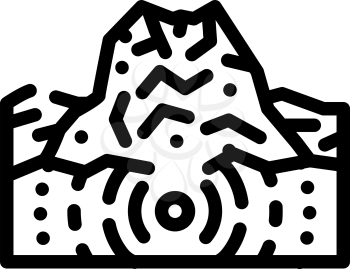 earthquake volcano line icon vector. earthquake volcano sign. isolated contour symbol black illustration