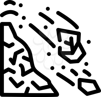 volcanic bomb line icon vector. volcanic bomb sign. isolated contour symbol black illustration