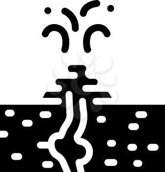 mud volcano glyph icon vector. mud volcano sign. isolated contour symbol black illustration