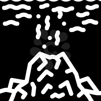 volcano under water glyph icon vector. volcano under water sign. isolated contour symbol black illustration