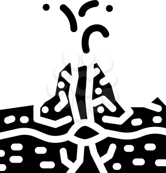phreatic type of eruption glyph icon vector. phreatic type of eruption sign. isolated contour symbol black illustration