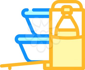 carrying bag lunchbox color icon vector. carrying bag lunchbox sign. isolated symbol illustration