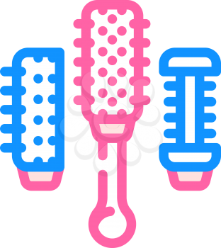 hair dryer brush color icon vector. hair dryer brush sign. isolated symbol illustration