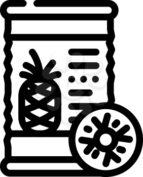 pineapple canned food line icon vector. pineapple canned food sign. isolated contour symbol black illustration