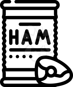 ham canned food line icon vector. ham canned food sign. isolated contour symbol black illustration