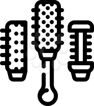 hair dryer brush line icon vector. hair dryer brush sign. isolated contour symbol black illustration