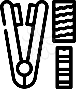 iron device for hair line icon vector. iron device for hair sign. isolated contour symbol black illustration