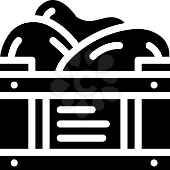 box container with mango glyph icon vector. box container with mango sign. isolated contour symbol black illustration