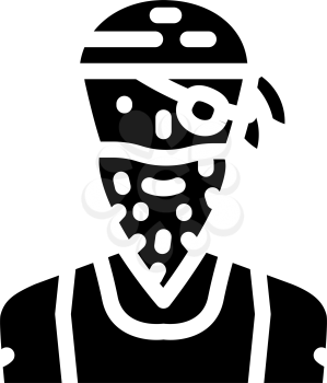 pirate person glyph icon vector. pirate person sign. isolated contour symbol black illustration