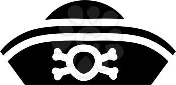 hat pirate glyph icon vector. hat pirate sign. isolated contour symbol black illustration