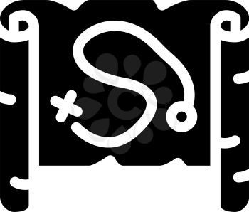 map treasure glyph icon vector. map treasure sign. isolated contour symbol black illustration