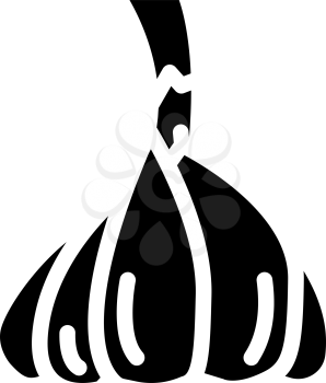 head of garlic glyph icon vector. head of garlic sign. isolated contour symbol black illustration