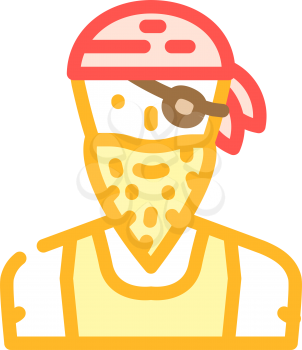 pirate person color icon vector. pirate person sign. isolated symbol illustration