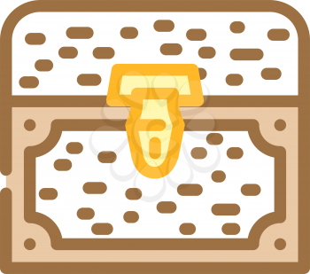 treasure chest color icon vector. treasure chest sign. isolated symbol illustration