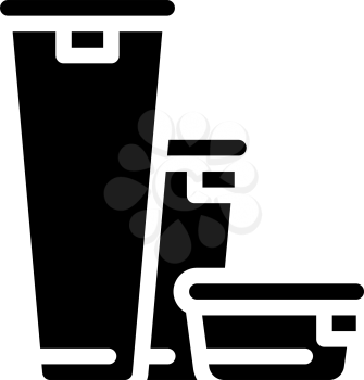 various height of lunchbox glyph icon vector. various height of lunchbox sign. isolated contour symbol black illustration