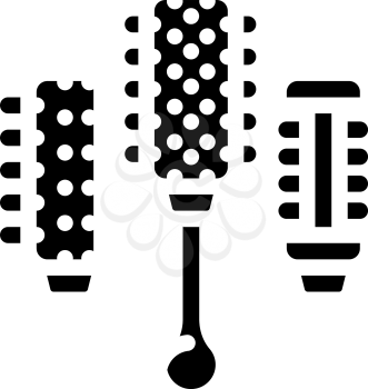hair dryer brush glyph icon vector. hair dryer brush sign. isolated contour symbol black illustration