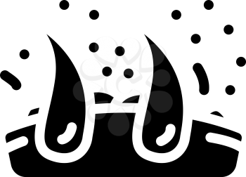 dandruff hair glyph icon vector. dandruff hair sign. isolated contour symbol black illustration