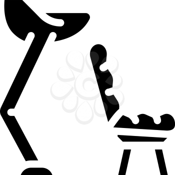 washing hair chair glyph icon vector. washing hair chair sign. isolated contour symbol black illustration