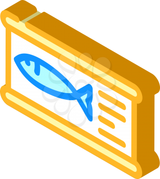 fish canned food isometric icon vector. fish canned food sign. isolated symbol illustration
