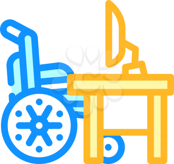 working from home inclusive life color icon vector. working from home inclusive life sign. isolated symbol illustration