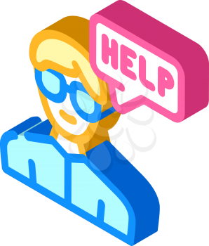call for help isometric icon vector. call for help sign. isolated symbol illustration
