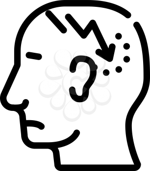 lightning neurosis or headache pain line icon vector. lightning neurosis or headache pain sign. isolated contour symbol black illustration
