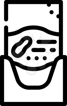 sachet bag with peanut butter line icon vector. sachet bag with peanut butter sign. isolated contour symbol black illustration