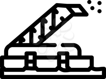 sod peat collector machine line icon vector. sod peat collector machine sign. isolated contour symbol black illustration