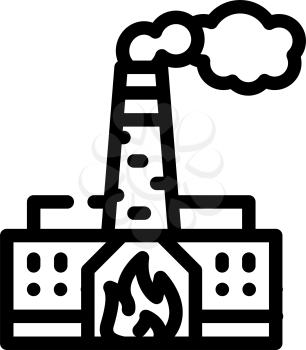 thermal power plant peat line icon vector. thermal power plant peat sign. isolated contour symbol black illustration
