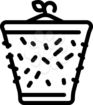 pot peat line icon vector. pot peat sign. isolated contour symbol black illustration