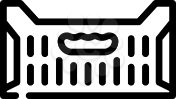 box container plastic line icon vector. box container plastic sign. isolated contour symbol black illustration