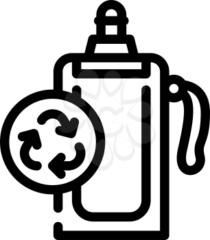 soft water bottle zero waste line icon vector. soft water bottle zero waste sign. isolated contour symbol black illustration