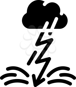lightning fear glyph icon vector. lightning fear sign. isolated contour symbol black illustration