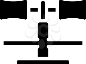leg support gym equipment glyph icon vector. leg support gym equipment sign. isolated contour symbol black illustration