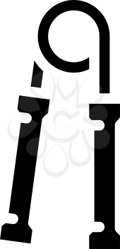carpal expander gym equipment glyph icon vector. carpal expander gym equipment sign. isolated contour symbol black illustration