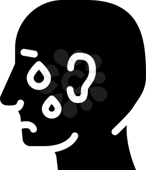 depression problem glyph icon vector. depression problem sign. isolated contour symbol black illustration