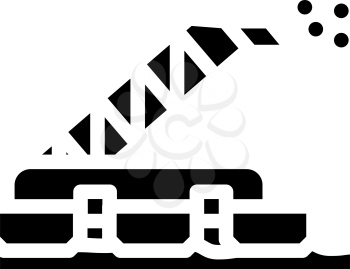 sod peat collector machine glyph icon vector. sod peat collector machine sign. isolated contour symbol black illustration