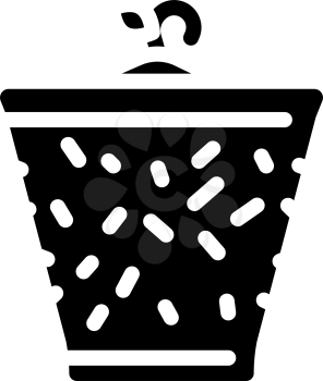pot peat glyph icon vector. pot peat sign. isolated contour symbol black illustration