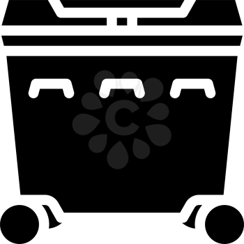 trash can plastic glyph icon vector. trash can plastic sign. isolated contour symbol black illustration