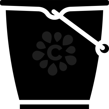 bucket plastic glyph icon vector. bucket plastic sign. isolated contour symbol black illustration