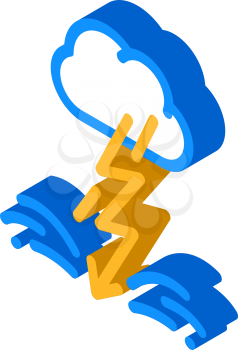 lightning fear isometric icon vector. lightning fear sign. isolated symbol illustration