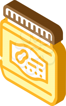 bottle with sweet peanut butter isometric icon vector. bottle with sweet peanut butter sign. isolated symbol illustration