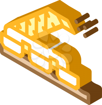 sod peat collector machine isometric icon vector. sod peat collector machine sign. isolated symbol illustration