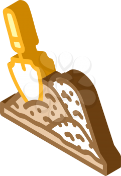 shovel in heap of peat isometric icon vector. shovel in heap of peat sign. isolated symbol illustration