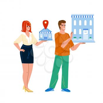 Small And Medium Enterprise Businesspeople Vector. Sme Enterprise Entrepreneurs Businessman And Businesswoman. Characters Man And Woman Commercial Commerce Business Flat Cartoon Illustration