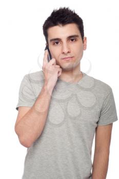 Royalty Free Photo of a Man Talking on a Cellphone