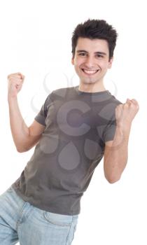Royalty Free Photo of a Man Showing Excitement