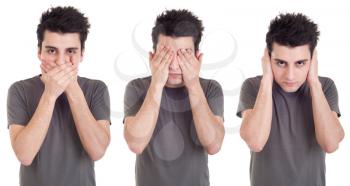 Royalty Free Photo of a See, Speak, Hear No Evil Metaphor