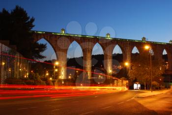 Royalty Free Photo of an Aqueduct in Lisbon, Portugal 