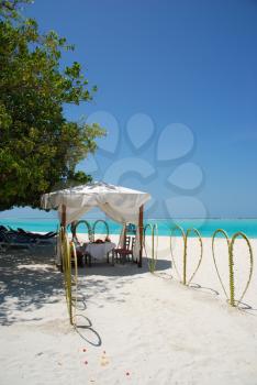 Royalty Free Photo of a Wedding Tent in the Maldives